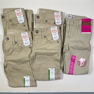 Girls school uniform Tan Pants size 5 New Stretch khaki Lot Bundle